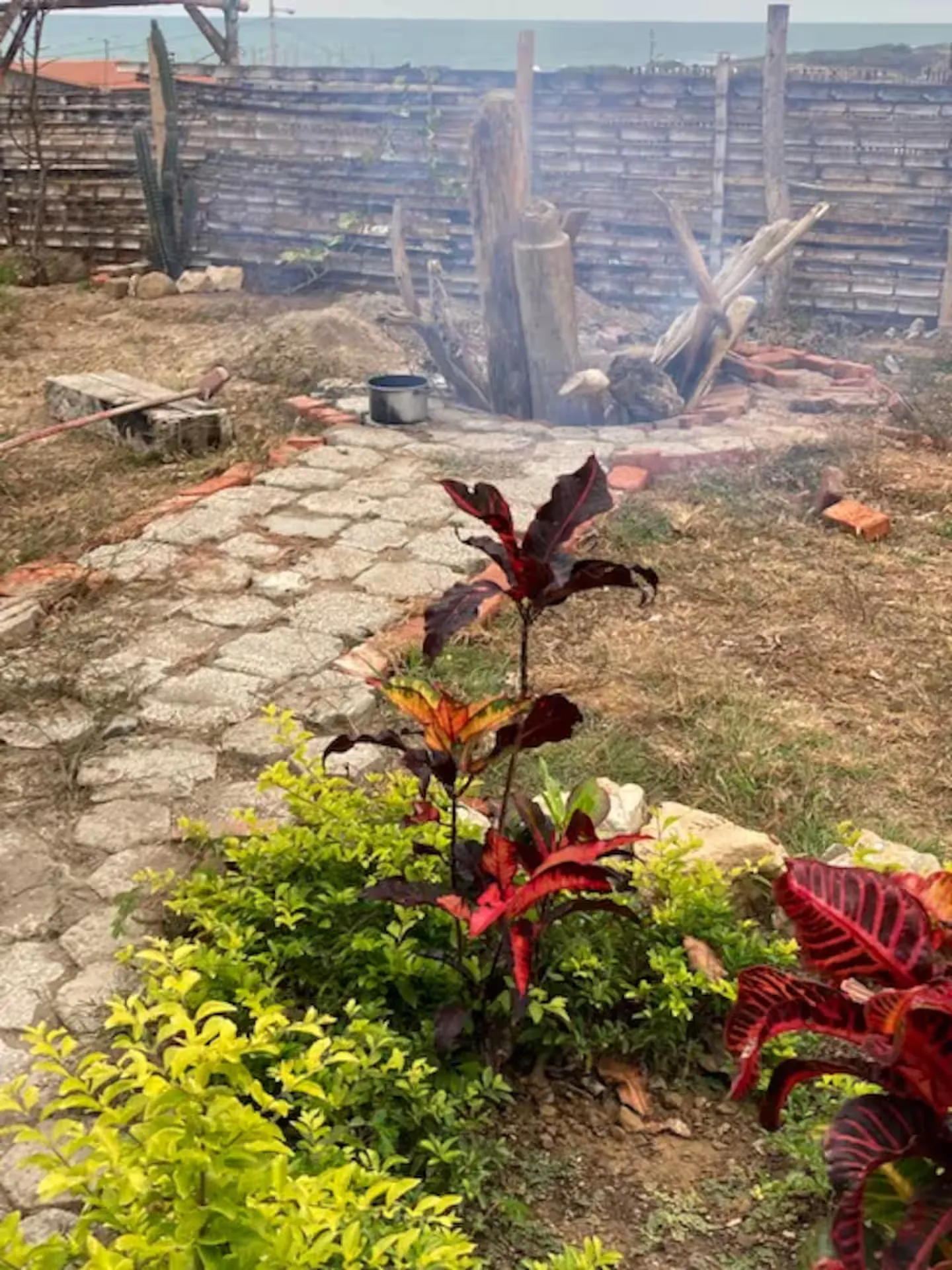 Outdoor fire pit area